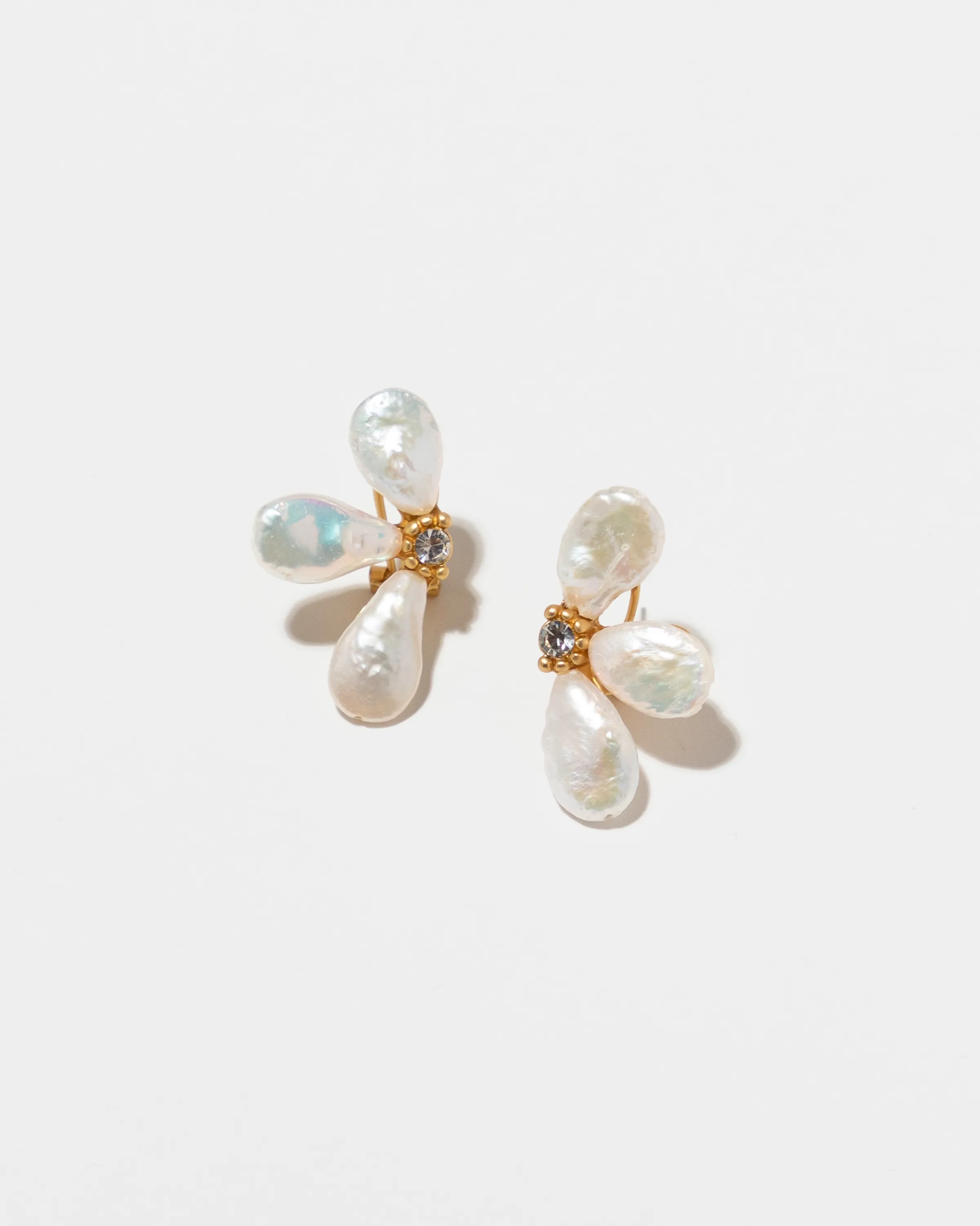 Pearl Petal Stud Earrings