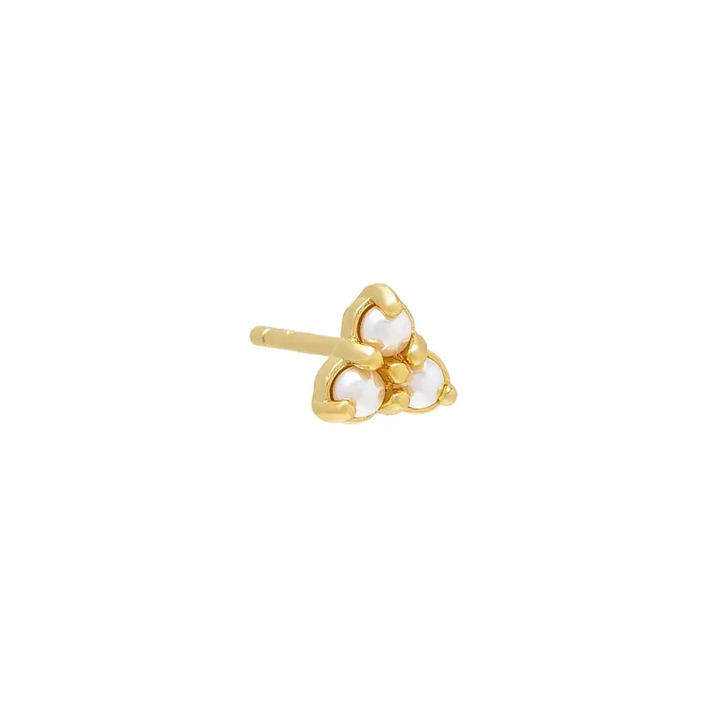Pearl Trio Cluster Stud Earring