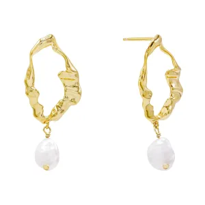 Pearl Wavy Stud Earring