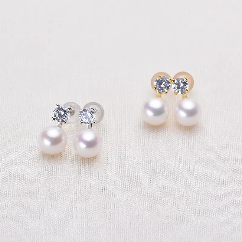 Perfect Round Freshwater Pearl Stud Earring