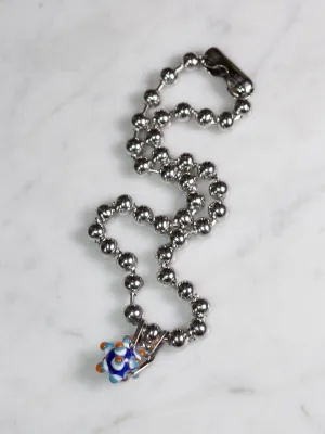 Perfume Studio Baby Punk Steel Necklace, Blue Bead, 19"