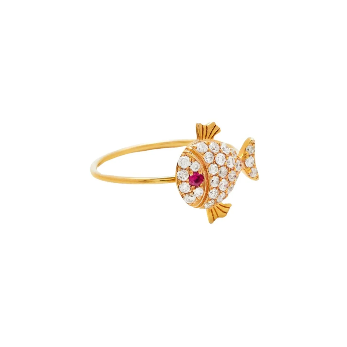 Petite Diamond & Ruby Fish Ring