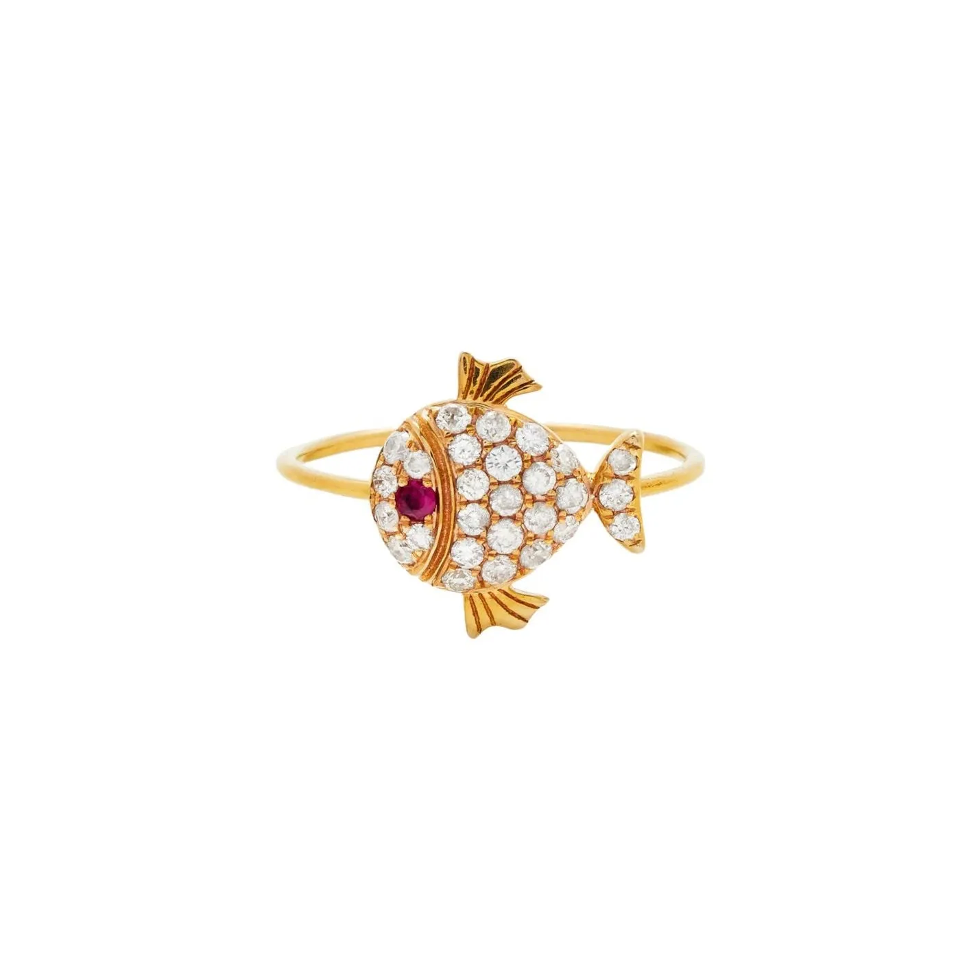 Petite Diamond & Ruby Fish Ring