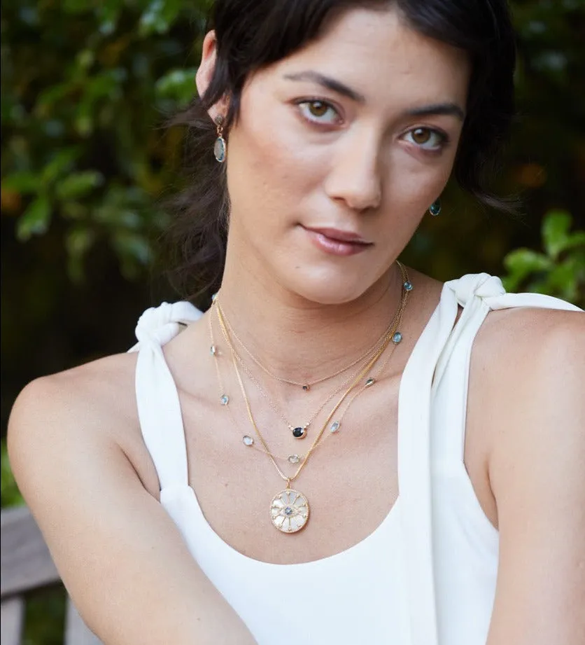 Petite Sapphire Necklace in 14k