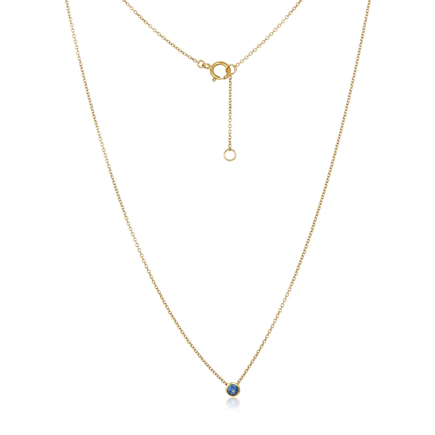 Petite Sapphire Necklace in 14k