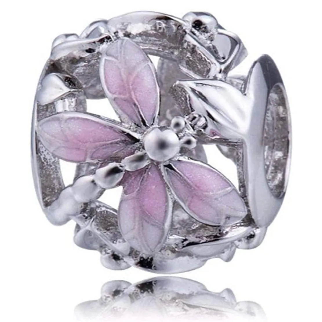 Pink Dragonfly Ball Bead Charm