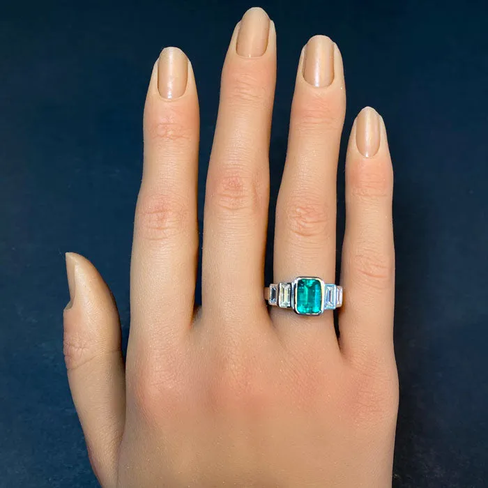 Platinum Emerald and Diamond Ring by Christopher Michael 1.83 Carats