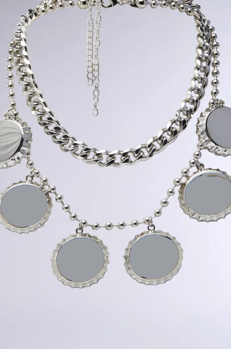 POP THE TOP SILVER NECKLACE SET