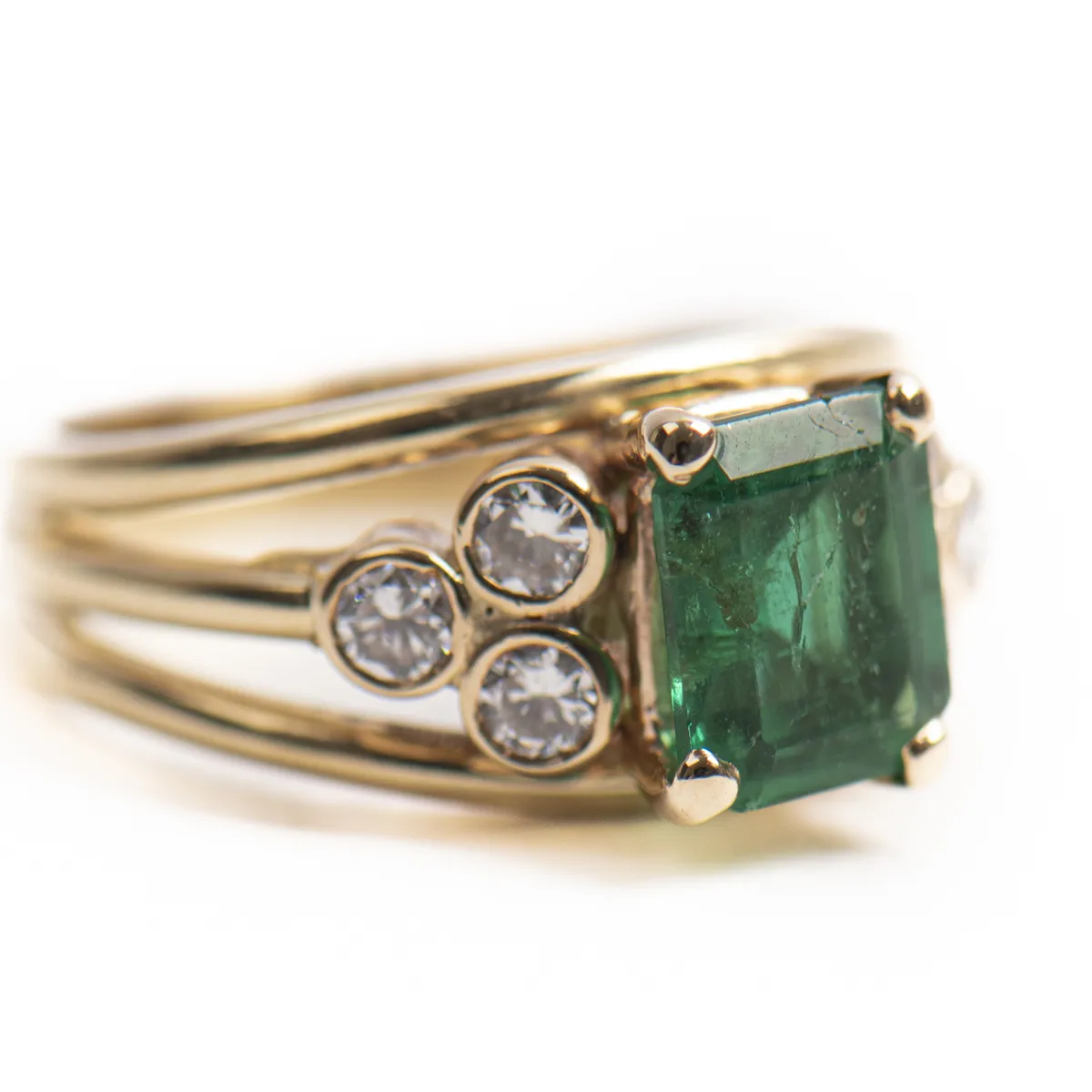Pre-Owned Emerald and Diamond Ring