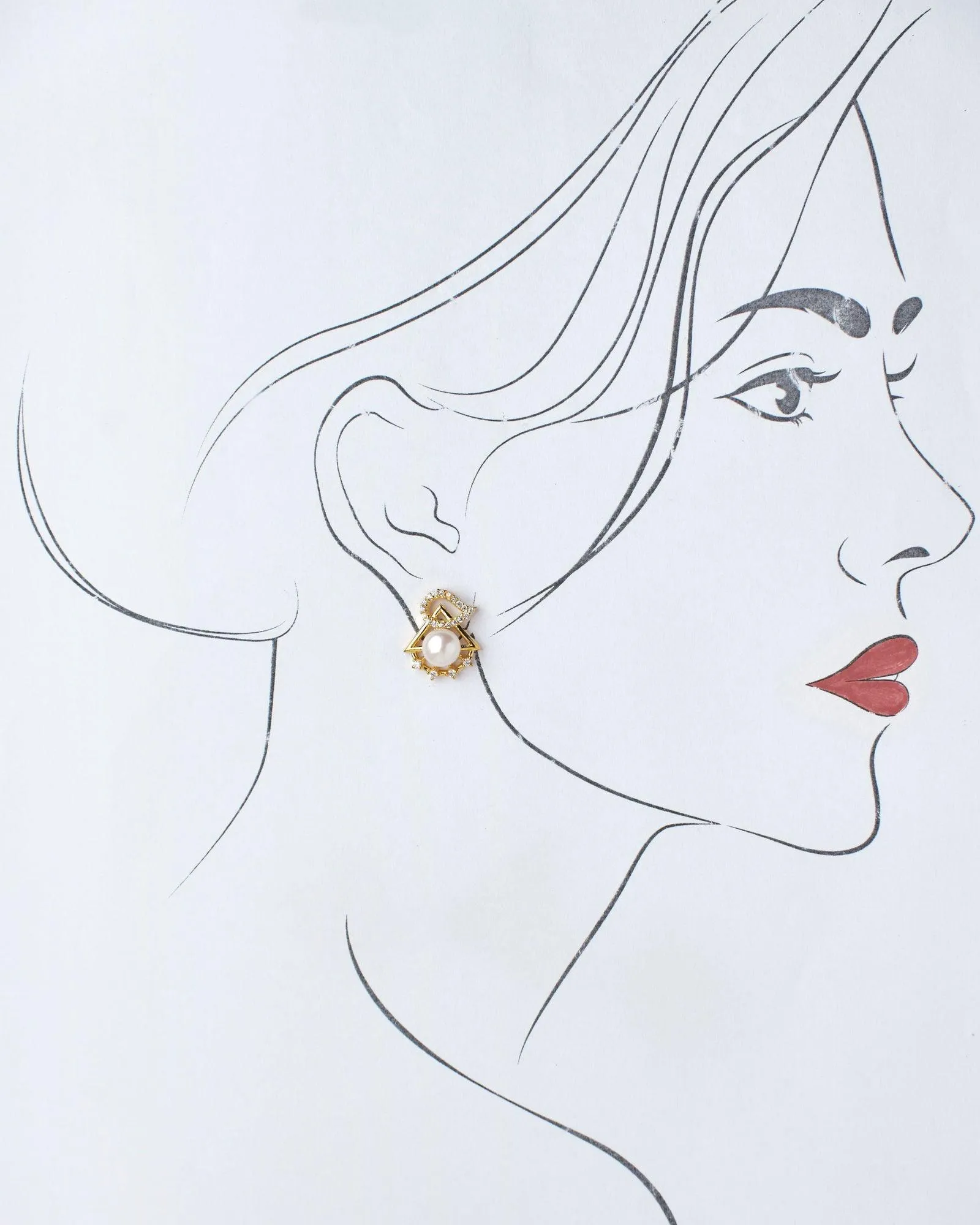 Pretty Stud Pearl Earring