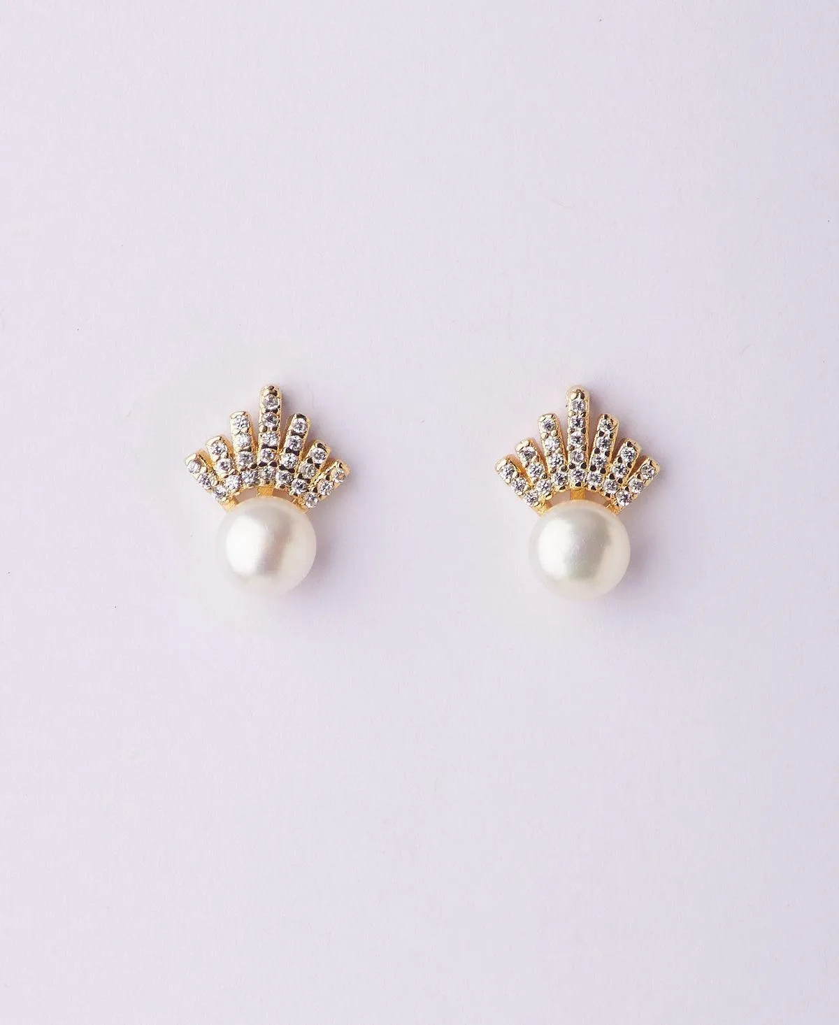 Pretty White Pearl Stud Earring