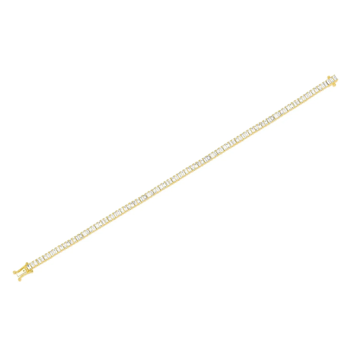 Prong Set Diamond Baguette Eternity Tennis Bracelet