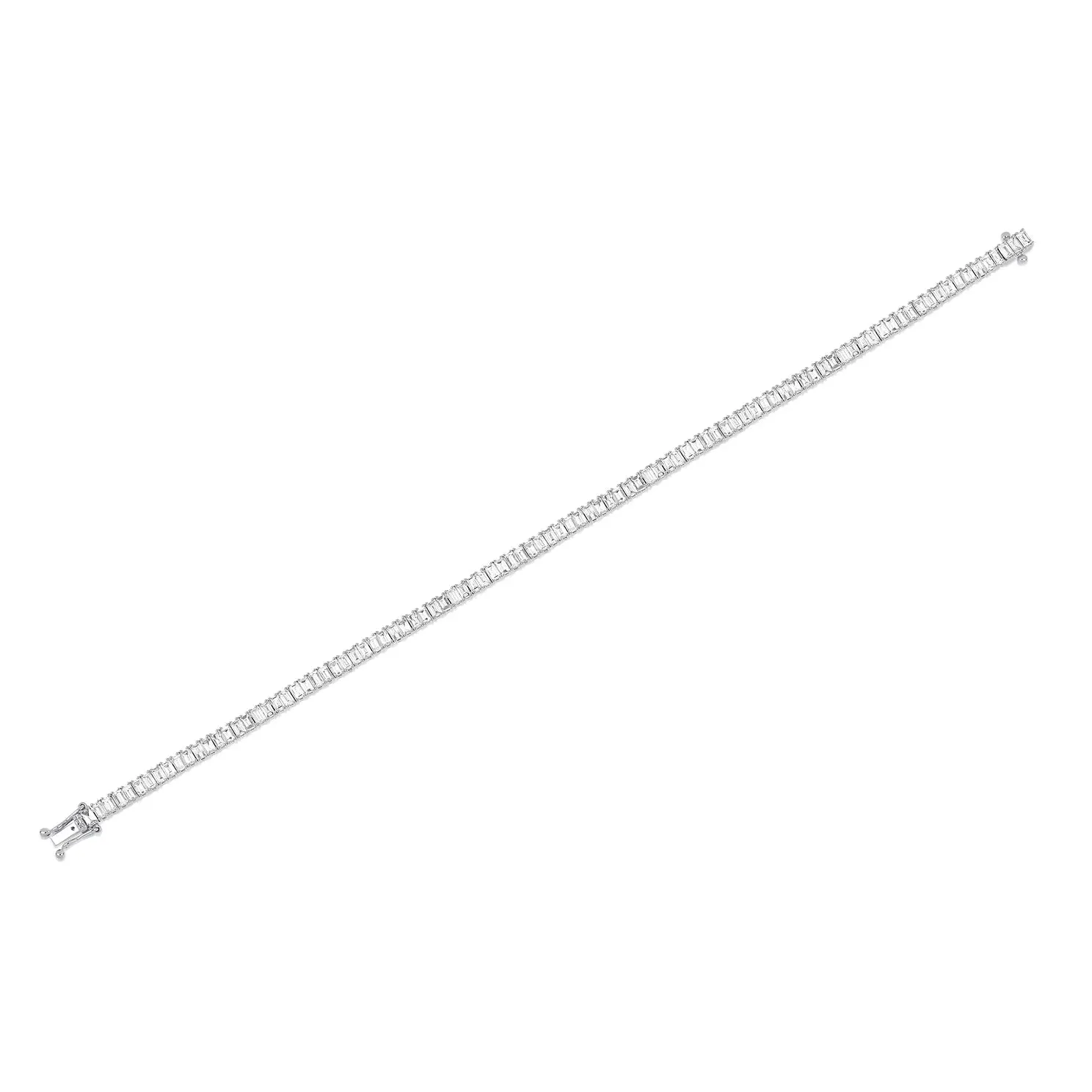 Prong Set Diamond Baguette Eternity Tennis Bracelet