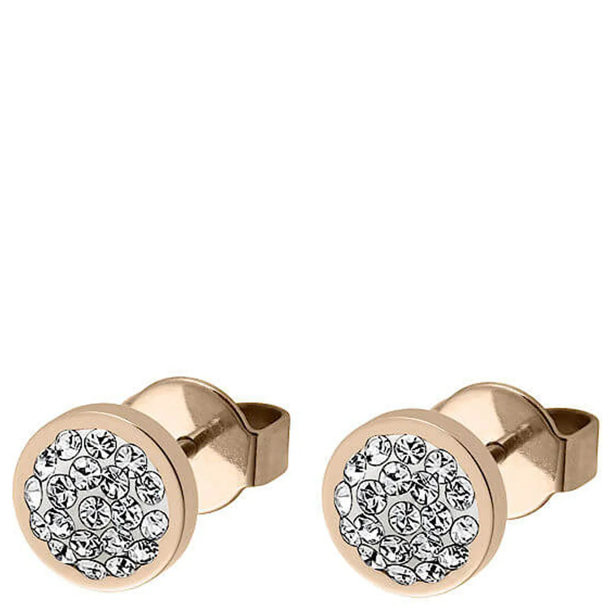 Qudo Cetta Mini Gold Earrings - Clear
