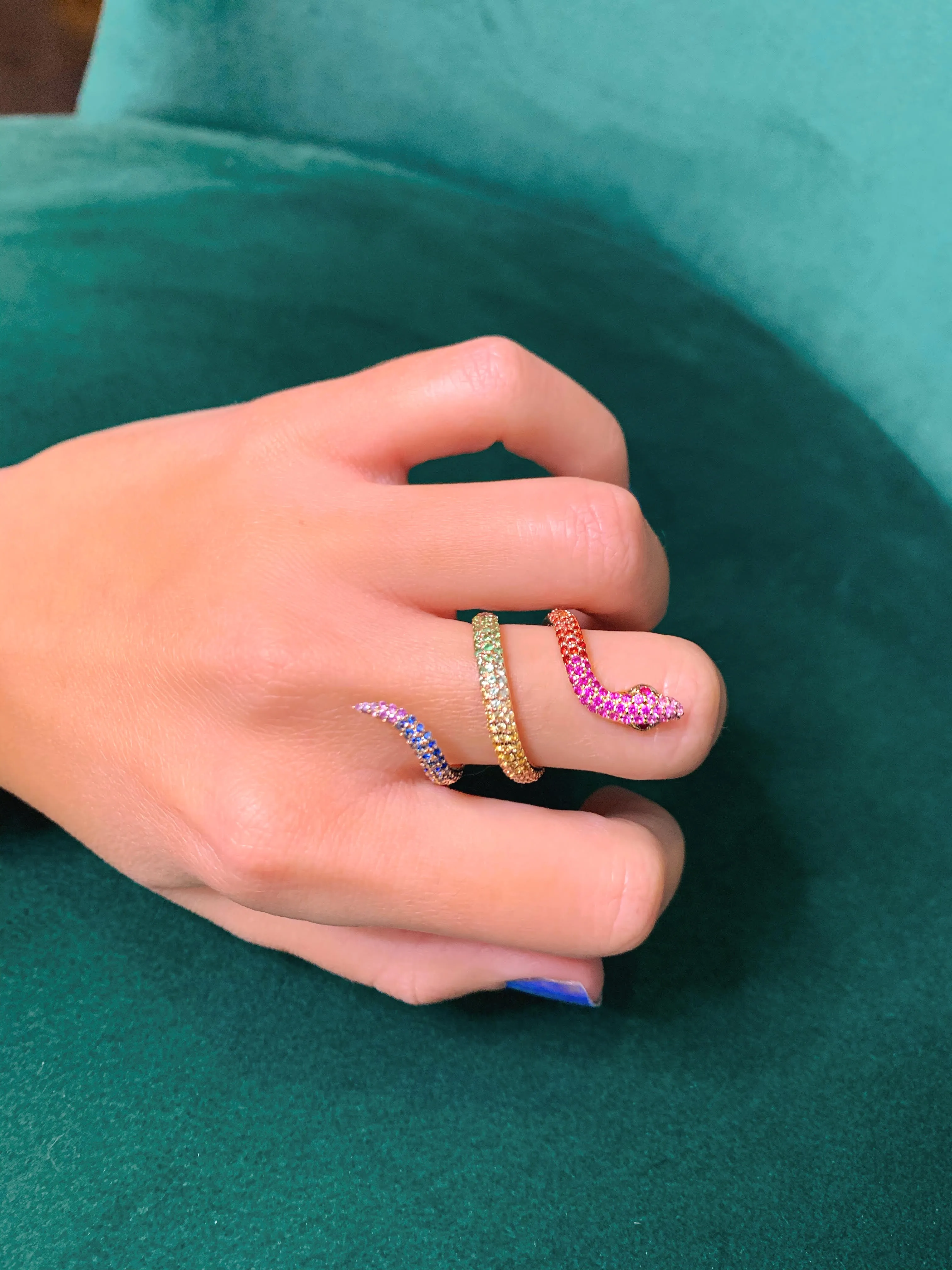 Rainbow Elysium Snake Ring