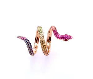 Rainbow Elysium Snake Ring