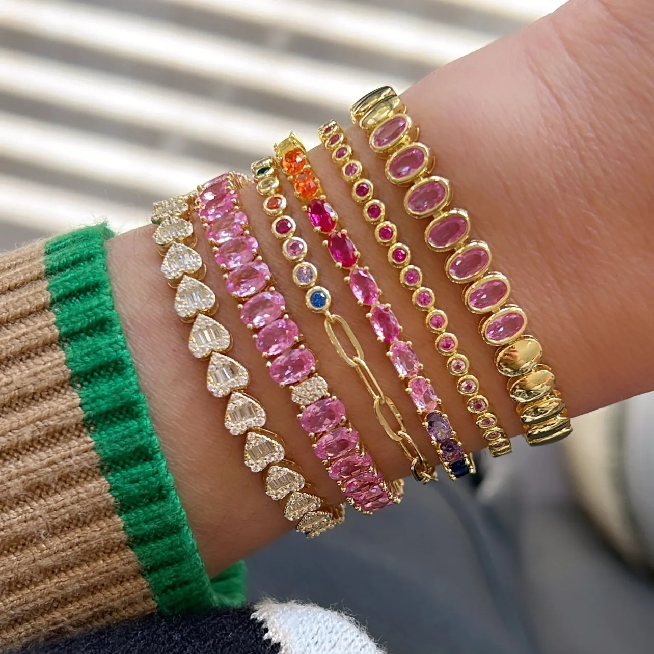 Rainbow Oval Tennis Bracelet