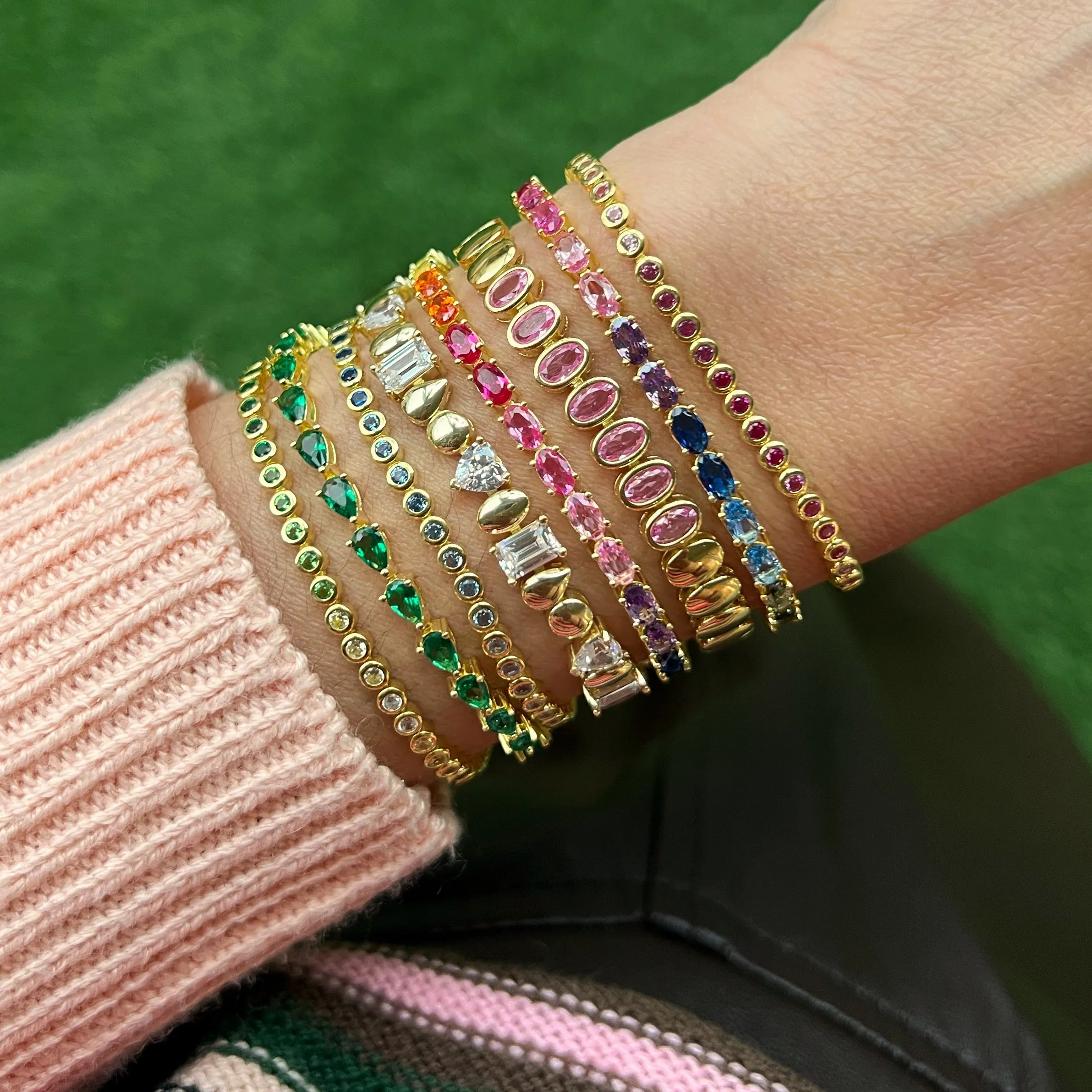 Rainbow Oval Tennis Bracelet