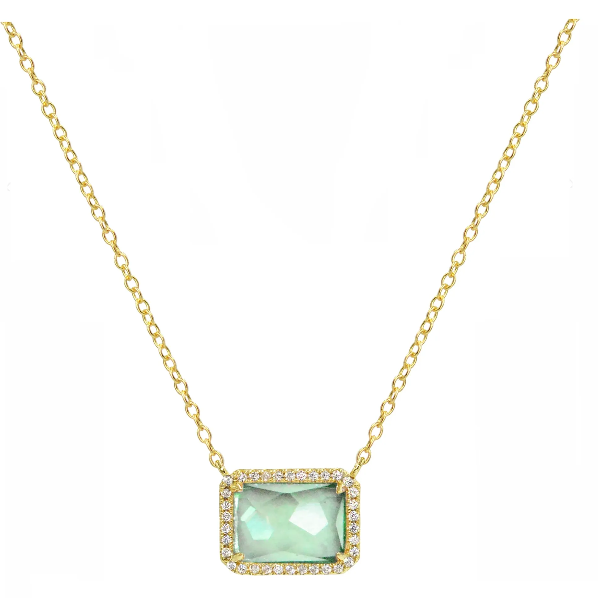 Rectangle Gemstone Necklace (Available in 5 Colors)
