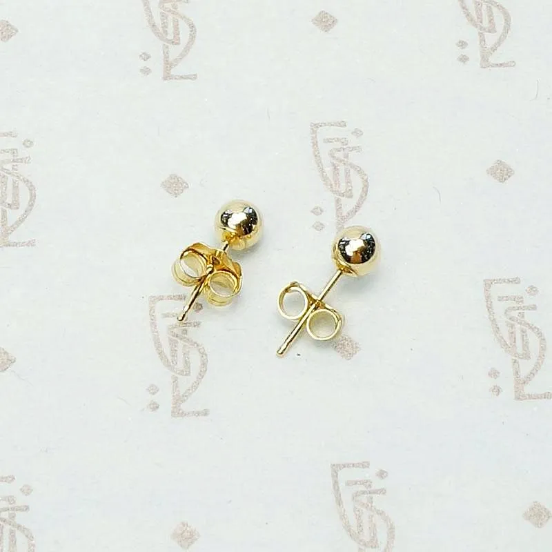 Recycled 14k Gold 3mm Ball Stud Earrings