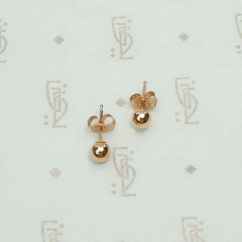 Recycled 14k Gold 3mm Ball Stud Earrings
