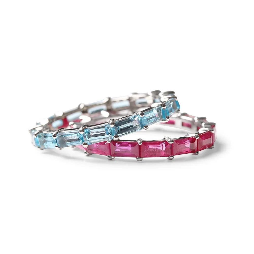 RED RUBY BAGUETTE ETERNITY BAND