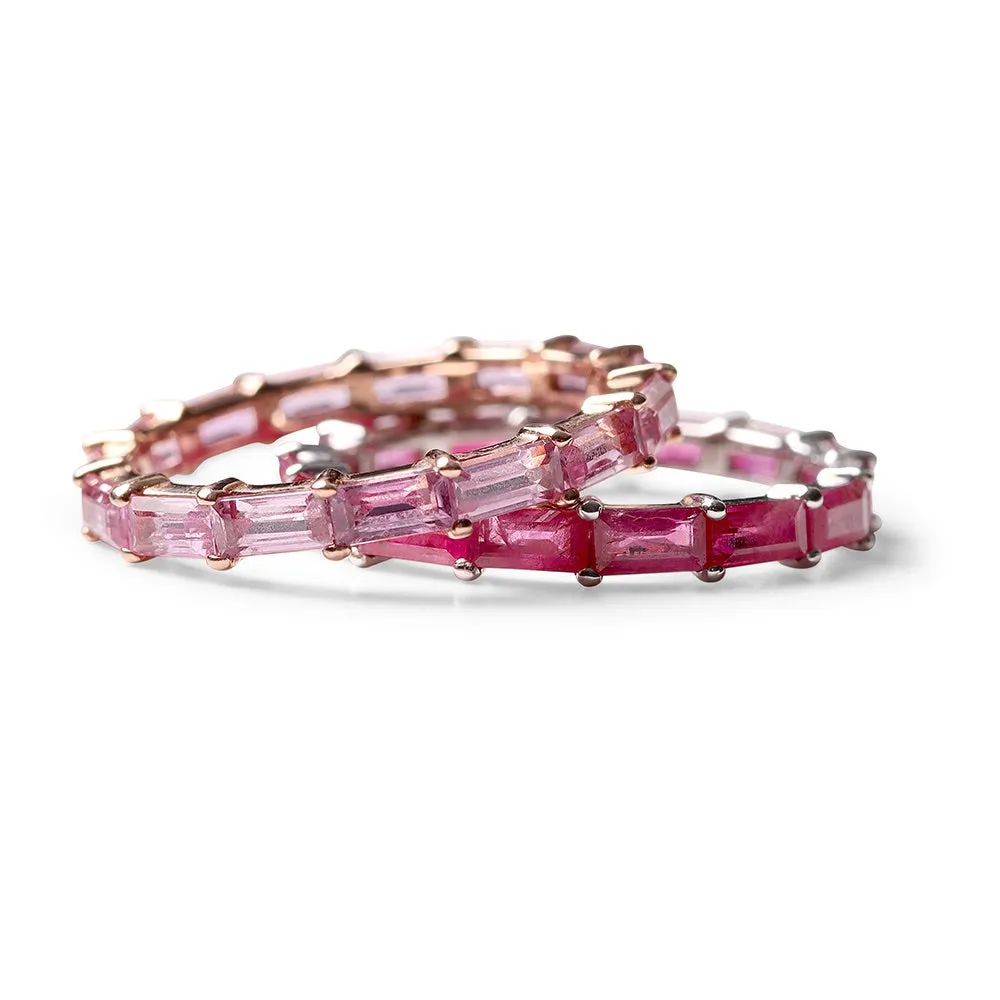 RED RUBY BAGUETTE ETERNITY BAND