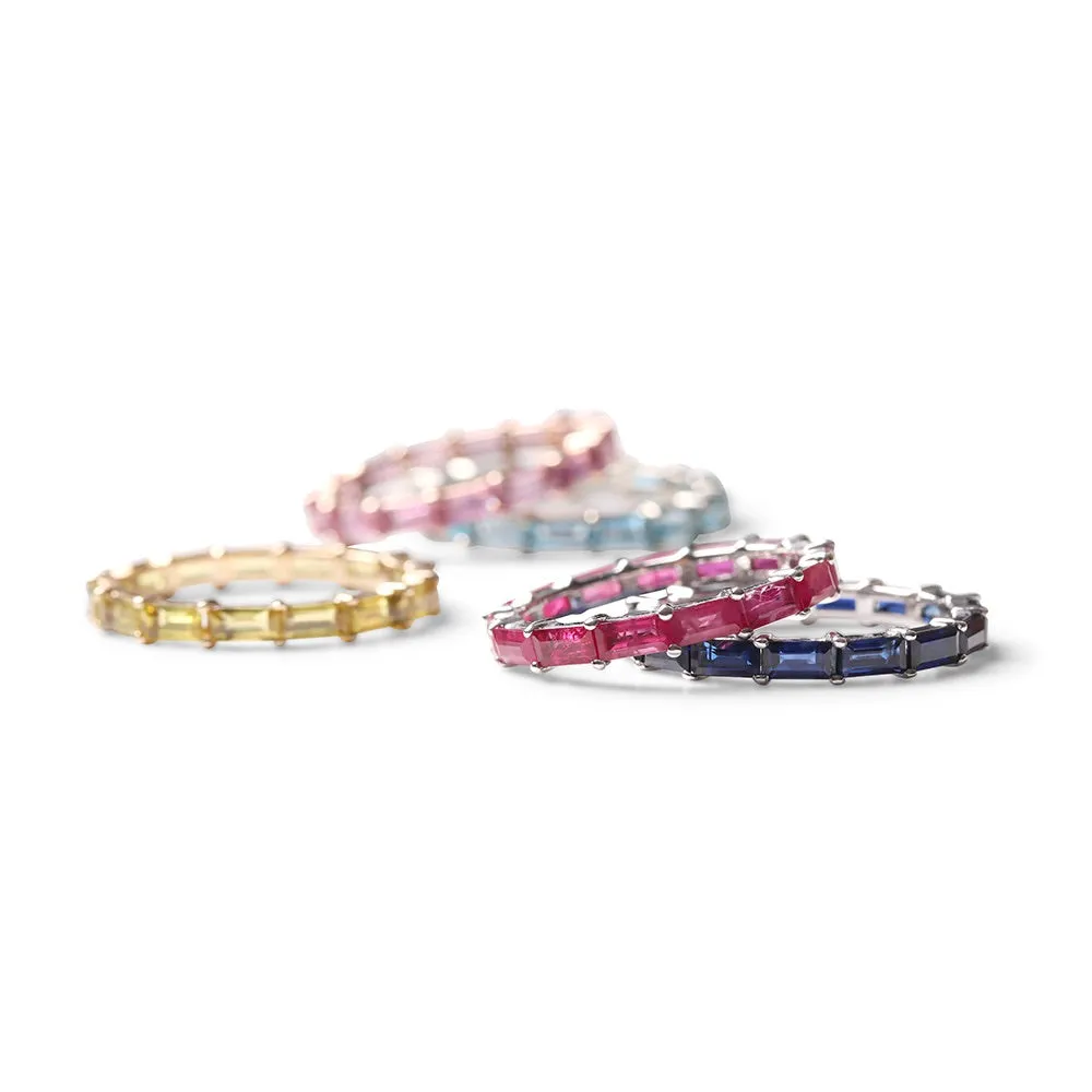 RED RUBY BAGUETTE ETERNITY BAND