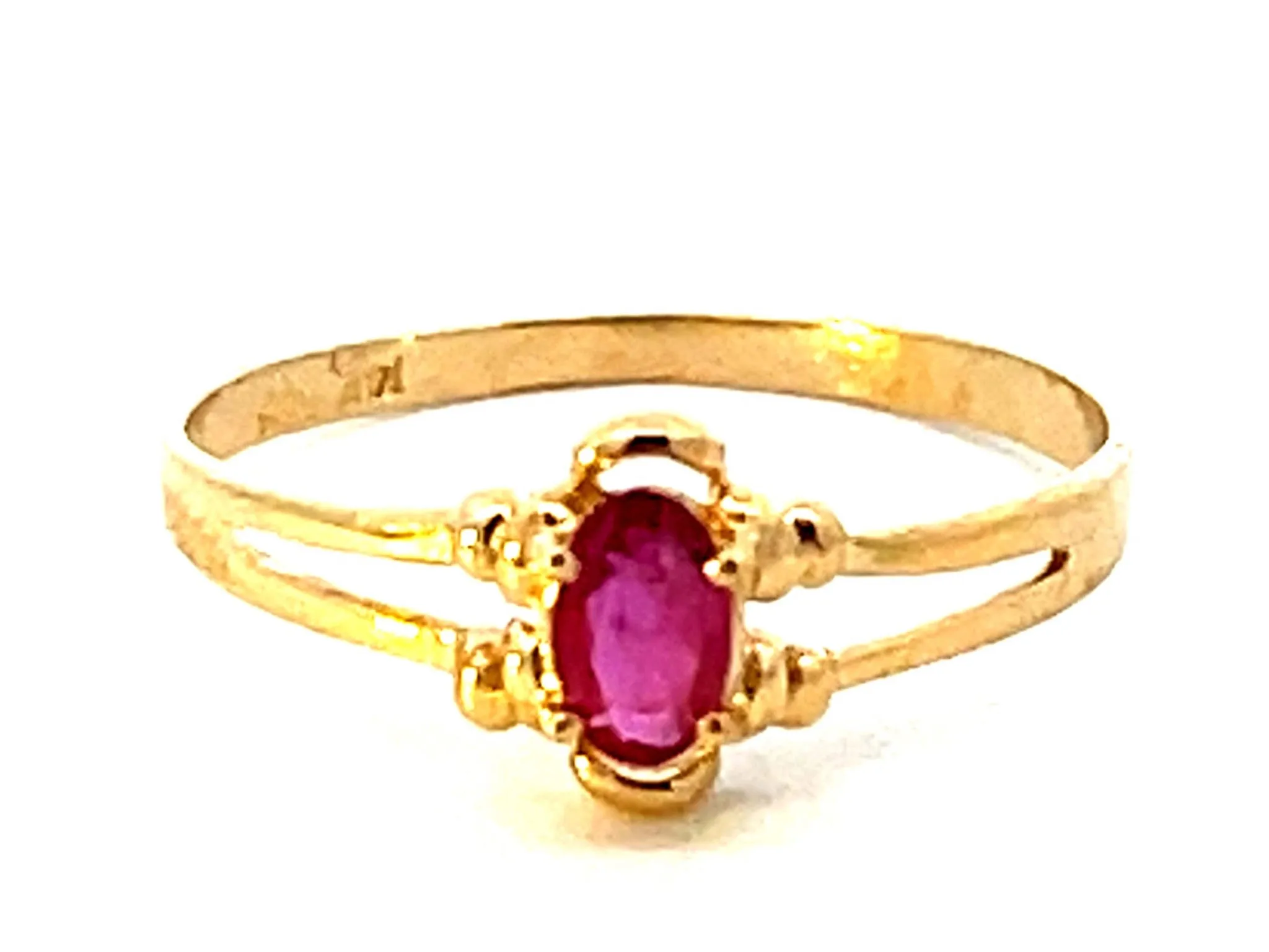 Red Ruby Ring in 14k Yellow Gold