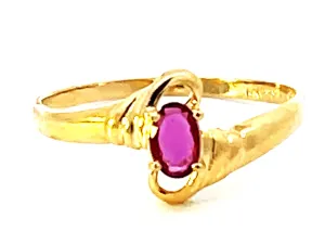 Red Ruby Ring in 14k Yellow Gold