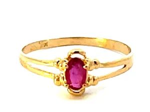 Red Ruby Ring in 14k Yellow Gold