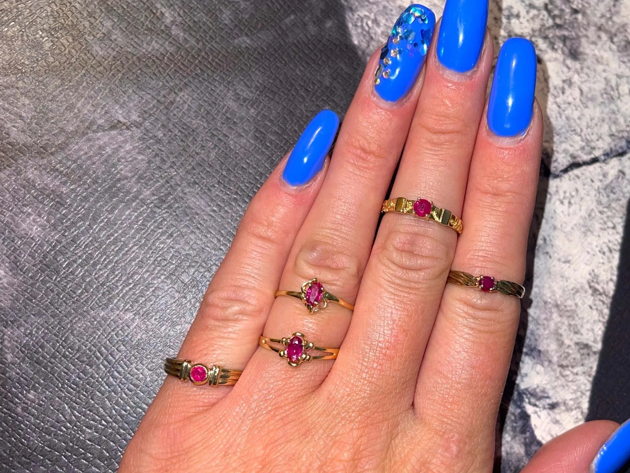 Red Ruby Ring in 14k Yellow Gold