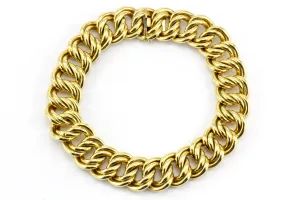 Retro 18K Gold Chunky Italian Link Necklace c.1980's