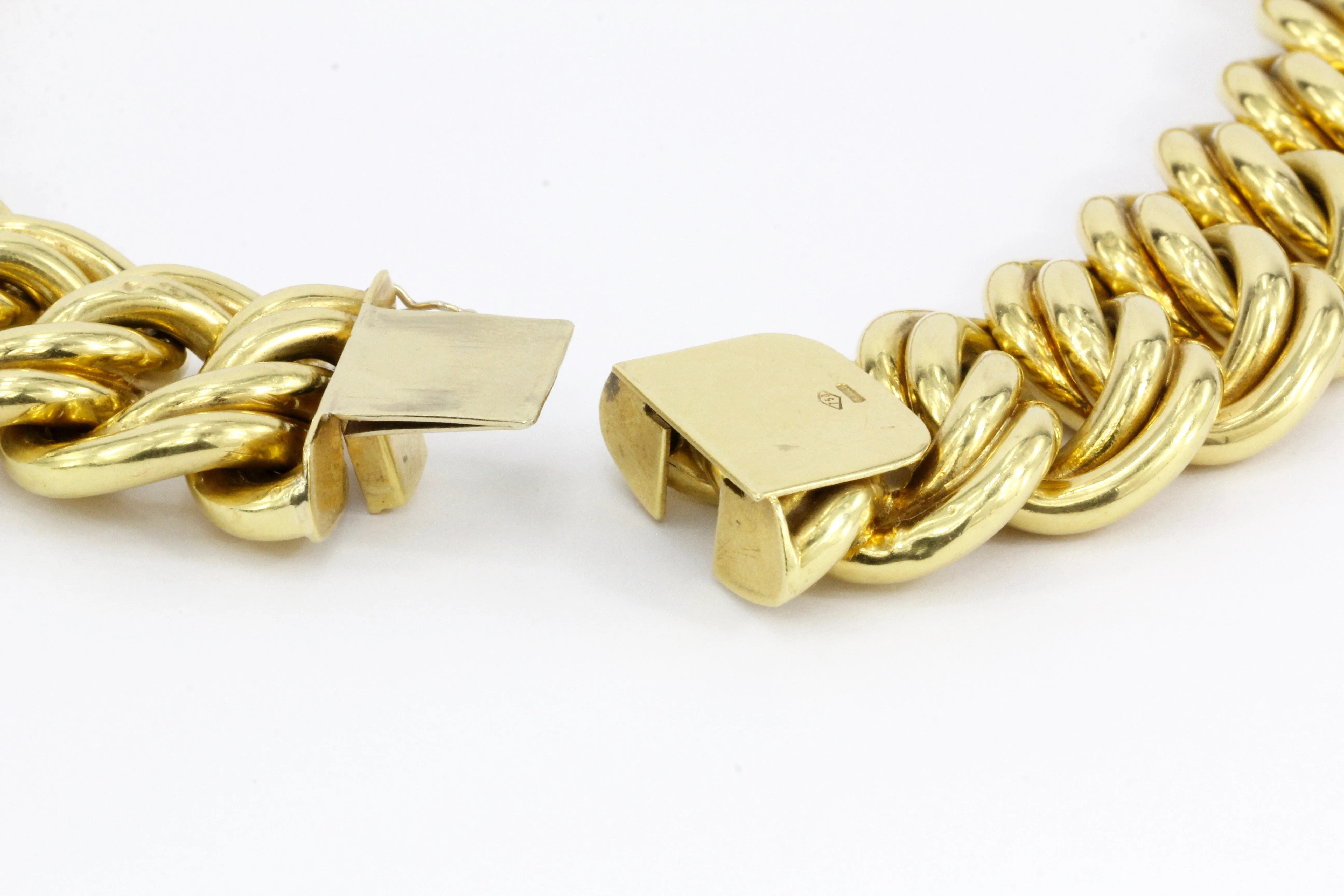 Retro 18K Gold Chunky Italian Link Necklace c.1980's