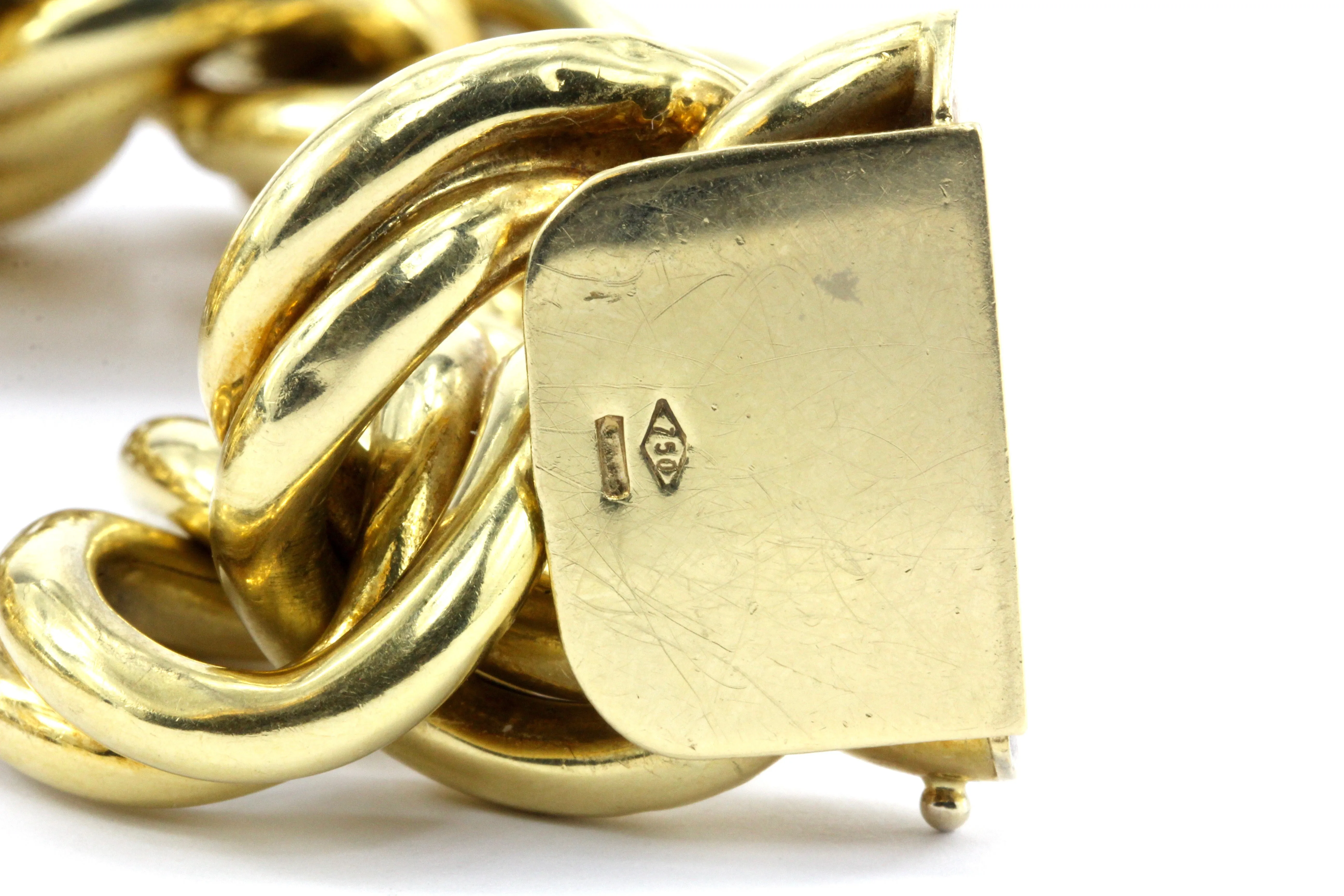 Retro 18K Gold Chunky Italian Link Necklace c.1980's