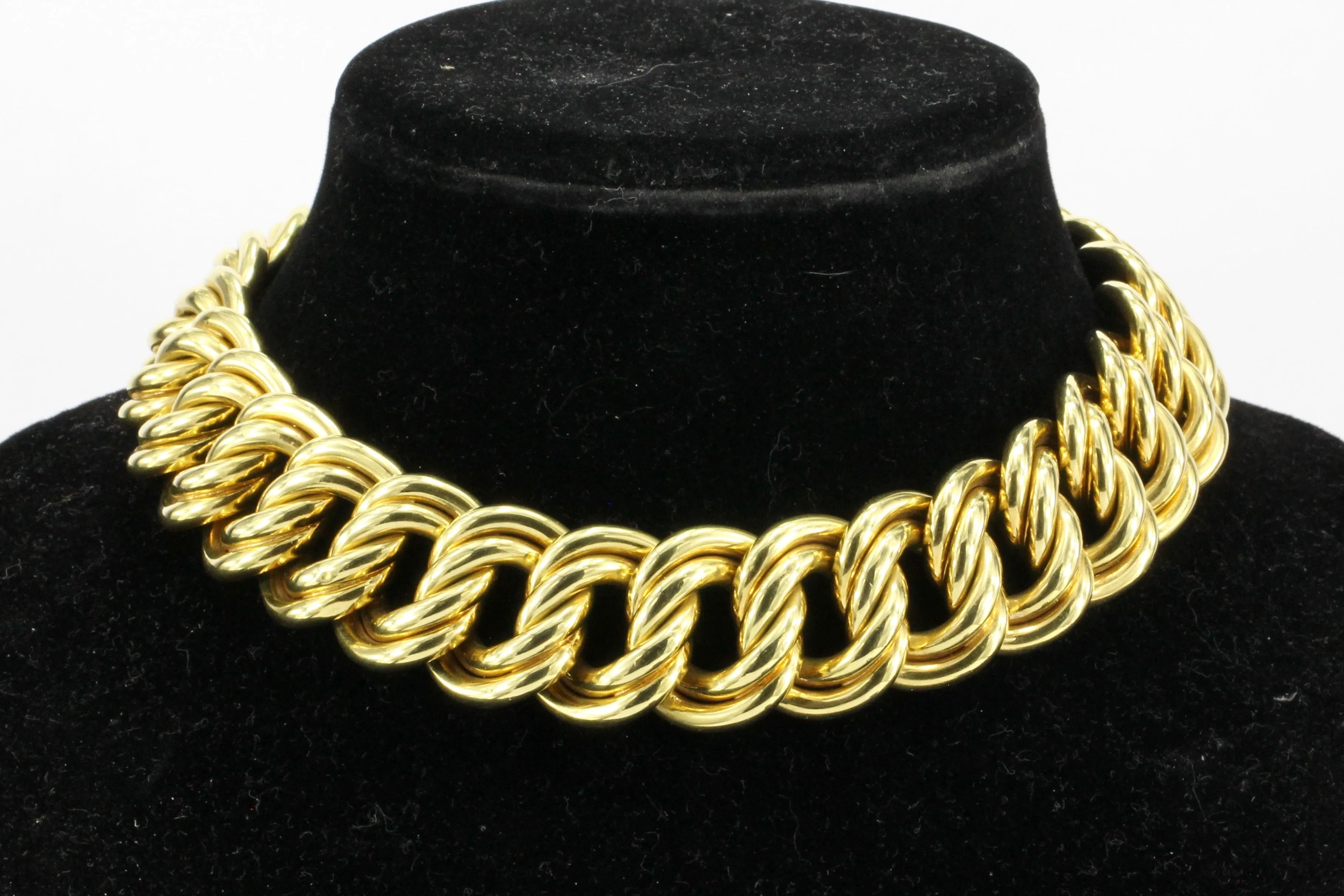 Retro 18K Gold Chunky Italian Link Necklace c.1980's