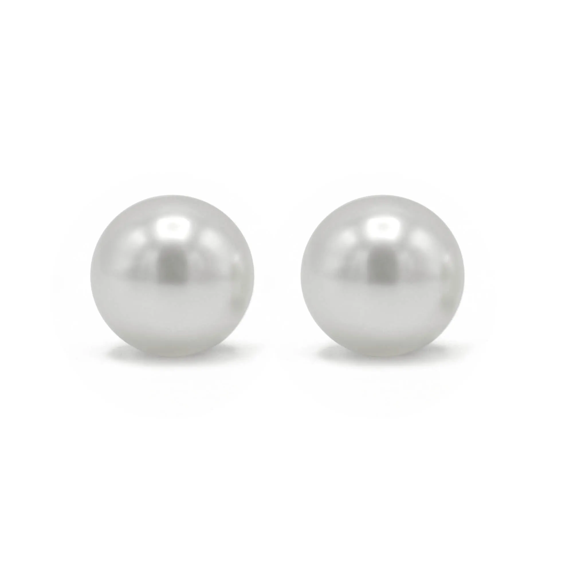 Rhodium White 6 Mm Pearl Stud Earring #HNE90895-6MMRDWH(ME9)