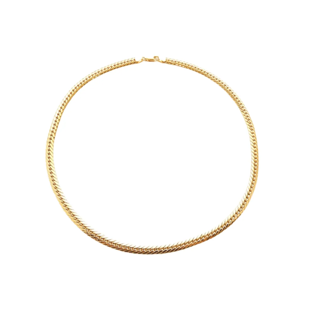 Rich 10K Yellow Gold 5mm Rounded Herringbone Chain 18"