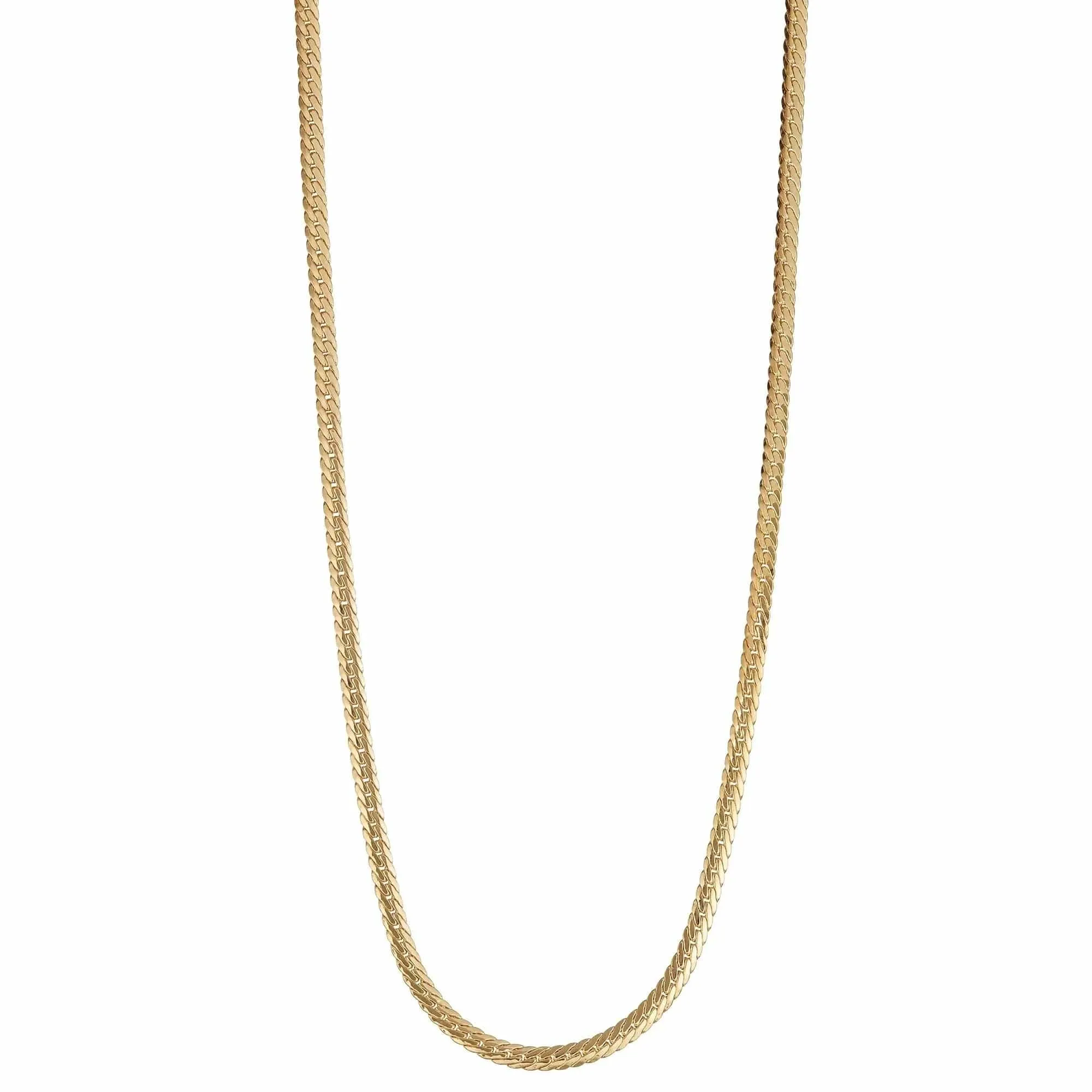 Rich 10K Yellow Gold 5mm Rounded Herringbone Chain 18"