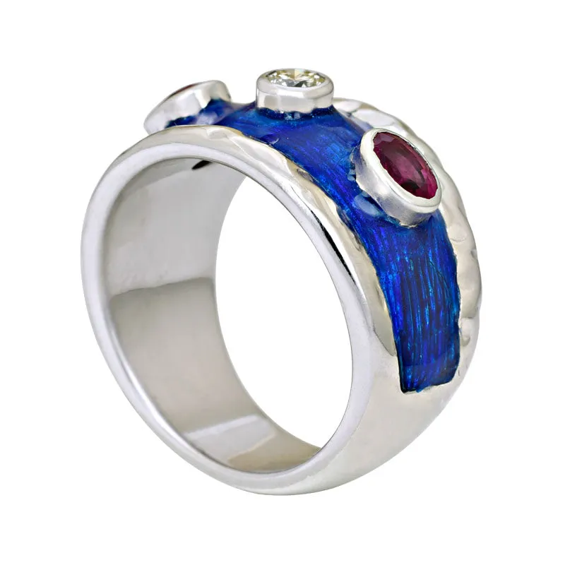 Ring- Ruby and Diamond (Enamel)