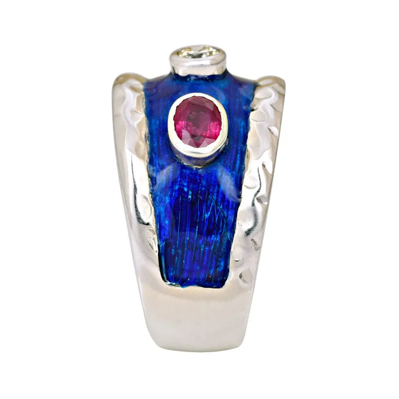 Ring- Ruby and Diamond (Enamel)