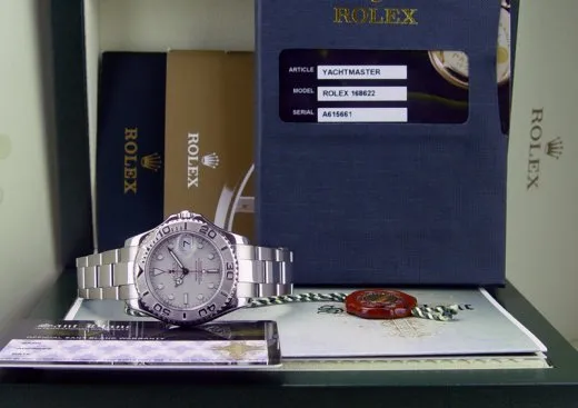 ROLEX 35mm Midsize Platinum & Stainless Steel Yachmaster 35 Model 168622