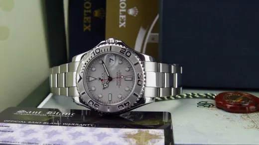 ROLEX 35mm Midsize Platinum & Stainless Steel Yachmaster 35 Model 168622