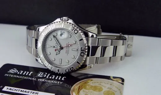 ROLEX 35mm Midsize Platinum & Stainless Steel Yachmaster 35 Model 168622