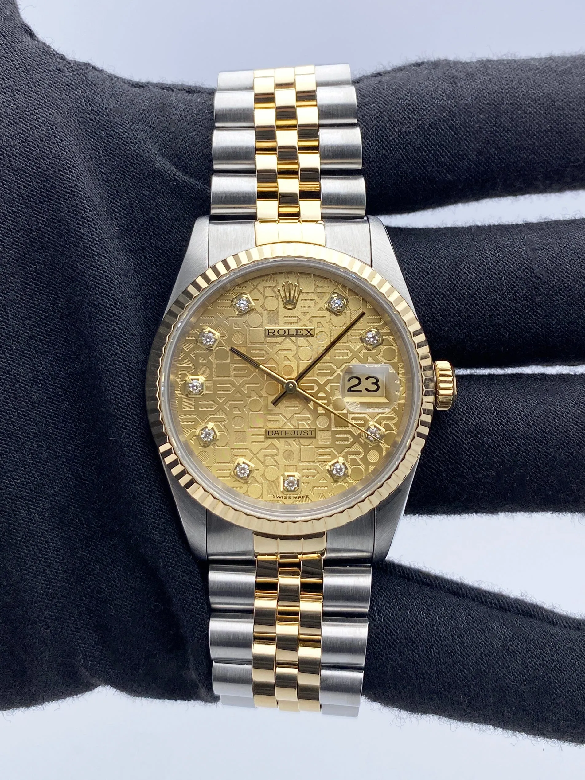 Rolex Datejust 16233 Anniversary Diamond Dial Mens Watch