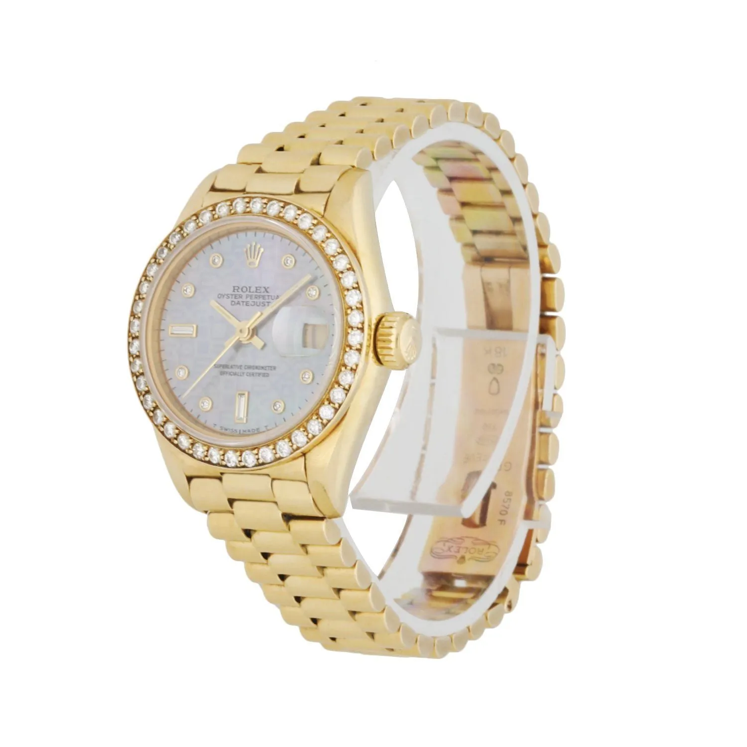 Rolex Datejust Diamond Dial 69138 Ladies Watch Box & Papers