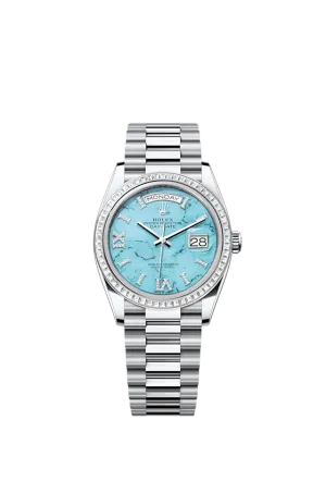 Rolex Day-Date 36, Platinum with Diamond-set, 36mm, Ref# 128396tbr-0016