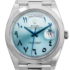 Rolex Day-Date 40 Platinum Arabic Script Watch 228206