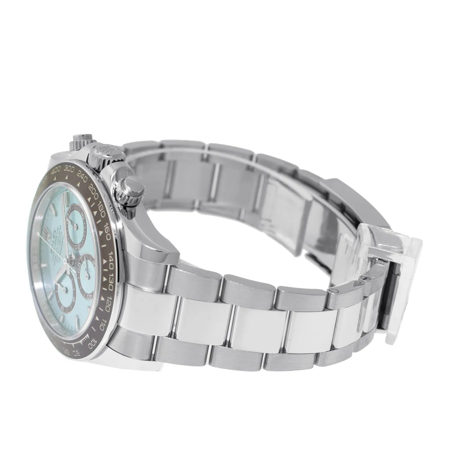 Rolex Daytona 40mm Platinum Ice Blue Index Dial & Brown Bezel 126506