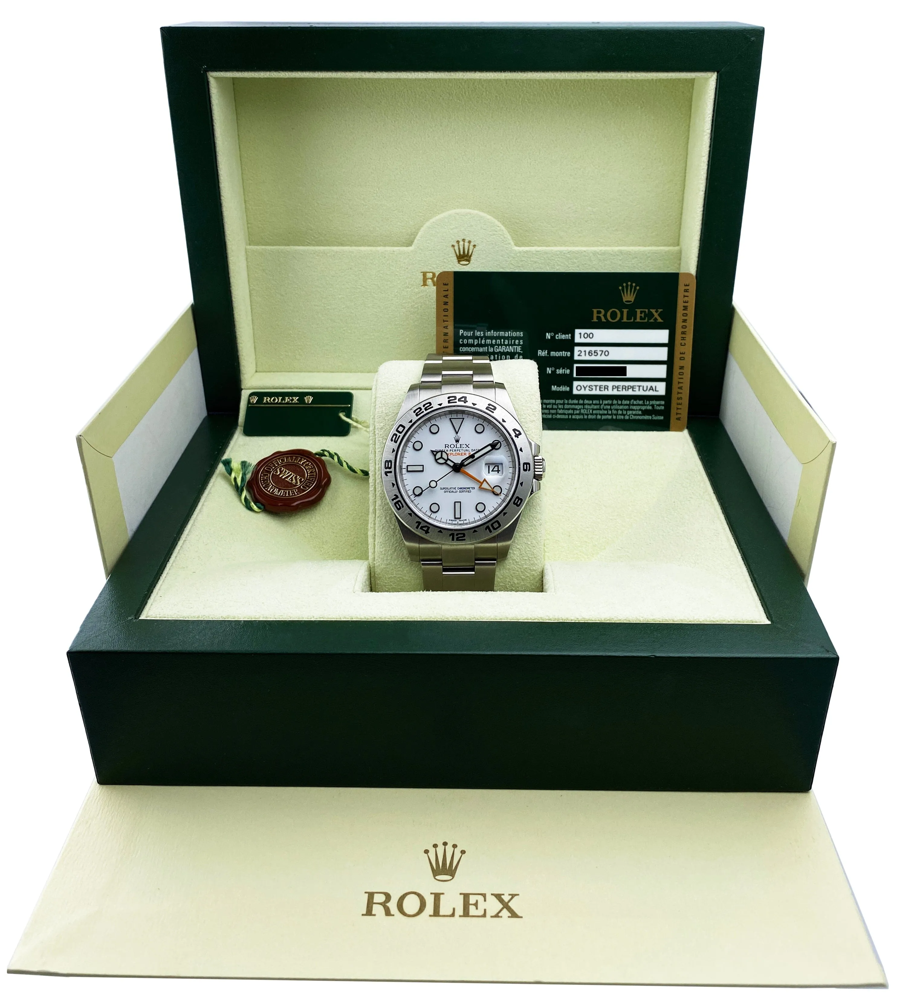 Rolex Explorer II 216570 Mens Watch Box Papers